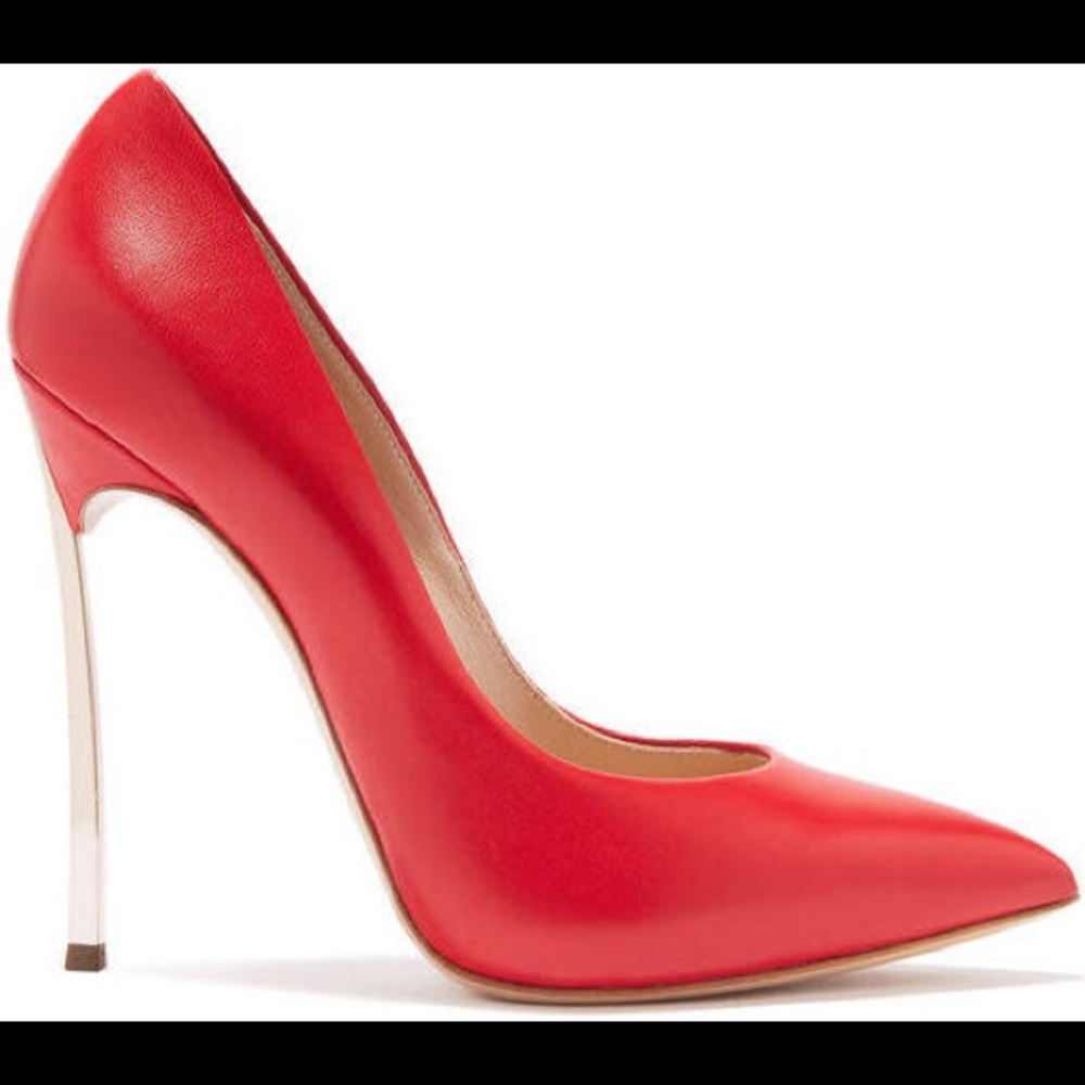 Neon orange casadei pumps